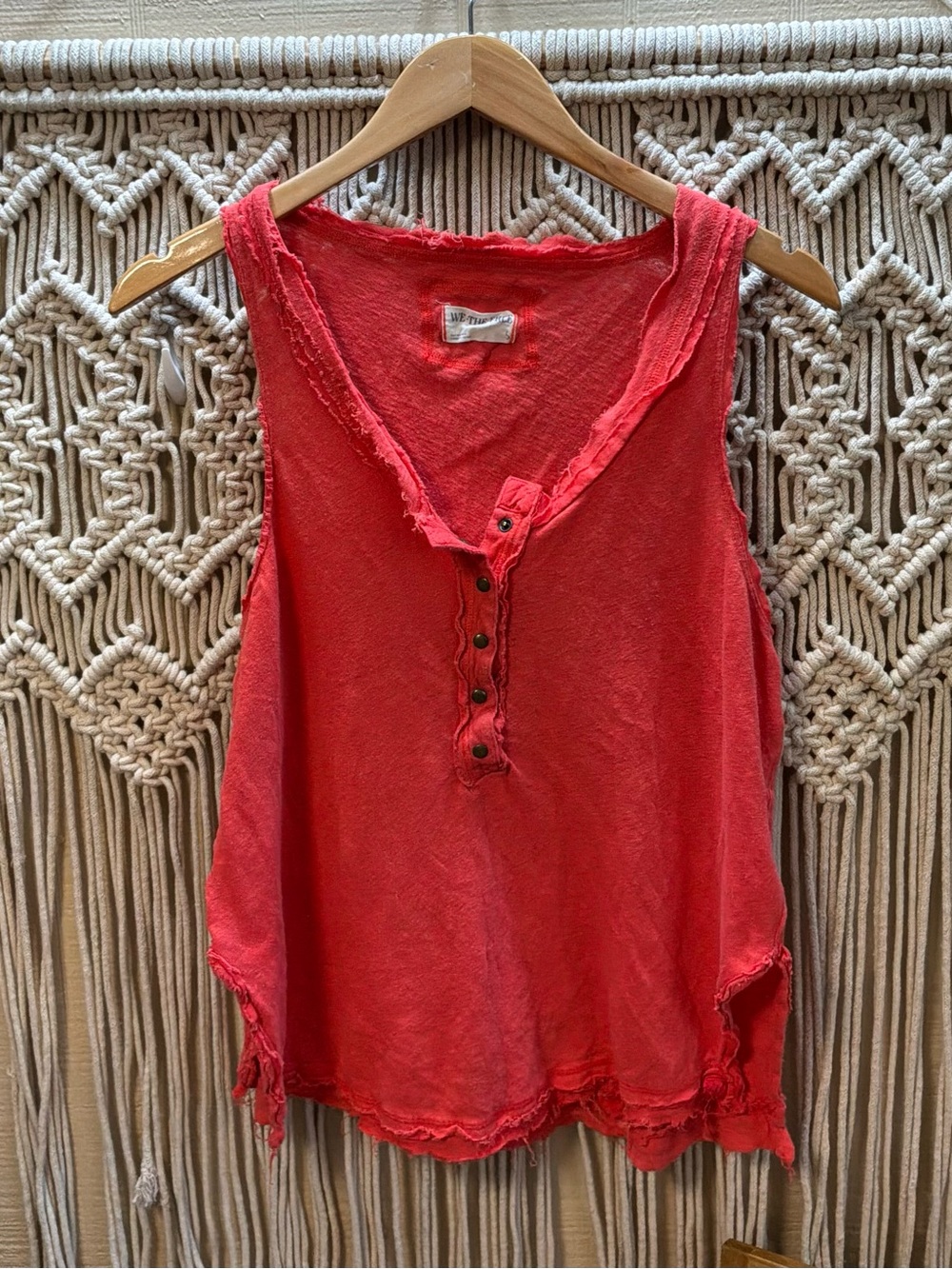 Free People We The Free Vacay Linen Blend Tank Top/ Sz small